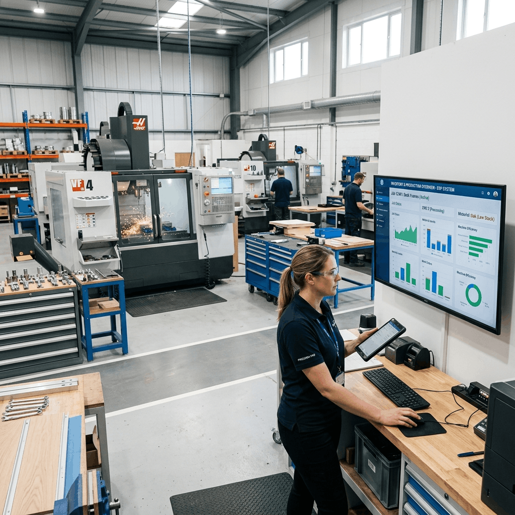 Modern automated warehouse storing thousands of small hardware components